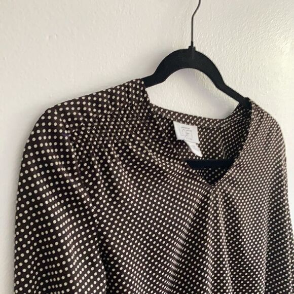 Ann Taylor XSP Bell Sleeve Polka Dotted Elastane Long Sleeve - Picture 5 of 15